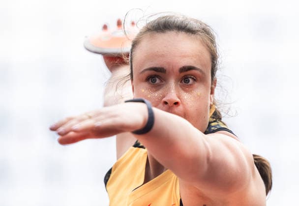 260607 Jorinde Van Klinken of Netherlands competes in the women s discus during Bauhaus galan, part of the Diamond League series, June 7, 2026 in Stockholm Photo Fredrik Karlsson BILDBYRAN COP 185 MT1057 friidrott athletics friidrett diamond league bauhaus galan bbeng stockholm dam diskus discus  Copyright: FREDRIKxKARLSSON BB260607FK006