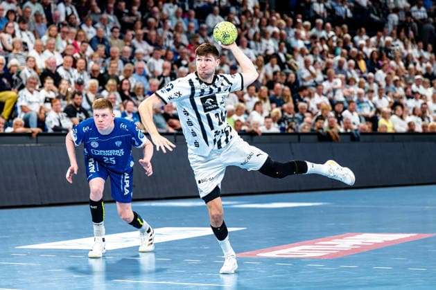 07 06 2026, xdobgx, Handball Daikin HBL, THW Kiel TBV Lemgo Lippe v l Lukas Zerbe Kiel, 24 at Siebenmeter Kiel