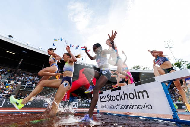 260607 Meseret Yeshaneh of Ethiopia competes in the women s 3000 meter steeplechase during Bauhaus galan, part of the Diamond League series, June 7, 2026 in Stockholm Photo Maxim Thore BILDBYRAN kod MT MT1057 friidrott athletics friidrett diamond league bauhaus galan bbeng stockholm dam  Copyright: MAXIMxTHORE BB260607MT117