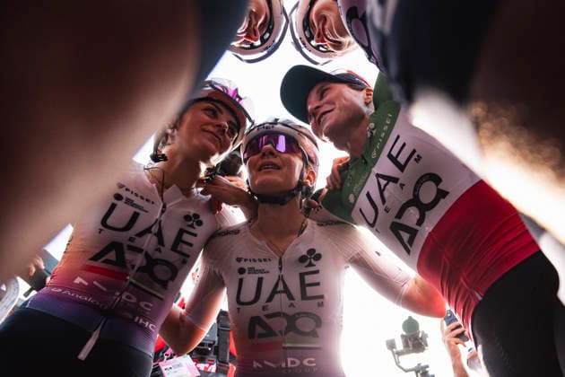 June 7, 2026, Saluzzo, Cuneo, Italy: Saluzzo, Italy. UAE Team ADQ celebrate the stage 09 victory at the Giro Women. Saluzzo Italy - ZUMAm214 0858568700st Copyright: xMatteoxSeccix