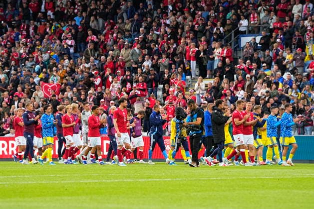 DENMARK National Team Test Match Denmark Ukraine The players after the match has been whistled off The football international match between Denmark and Ukraine at Odense Stadium on Sunday, June 7, 2026 Christian Eriksen fell to the ground during the second half of Denmark s test match against Ukraine on Sunday in Odense The Danish profile quickly received treatment and got up by himself Christian Eriksen was able to walk to the ambulance that had driven onto the stadium Eriksen is, under the circumstances, in good condition, said the stadium announcer Photo Bo Amstrup Scanpix 2026 , Odense Denmark  Copyright: BoxAmstrupx spdk20260607-201307-L