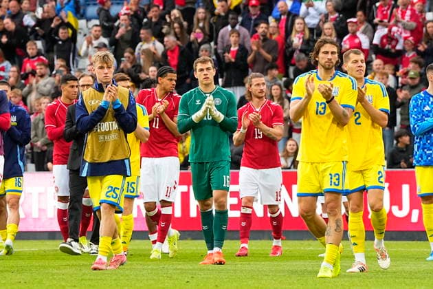 DENMARK National Team Test Match Denmark Ukraine Danish and Ukrainian players after the match has been whistled off The football international match between Denmark and Ukraine at Odense Stadium on Sunday, June 7, 2026 Christian Eriksen was able to leave the field on his own after he collapsed on the grass in the second half during Denmark s test match against Ukraine The Danish profile had received treatment but was able to walk to the ambulance that had driven onto the stadium Shortly after, the referee whistled the match off early Eriksen is in good condition given the circumstances, said the stadium announcer Photo Bo Amstrup Scanpix 2026 , Odense Denmark  Copyright: BoxAmstrupx spdk20260607-201550-L