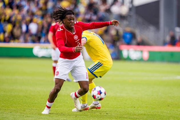 Denmark v Ukraine, football friendly, Odense, Denmark Odense, Denmark. 07th, June 2026. Patrick Dorgu (17) of Denmark seen during the football friendly between Denmark and Ukraine at Odense Stadion in Odense. Denmark, Odense, Nature Energy Park  Copyright: xGonzalesxPhoto KentxRasmussenx