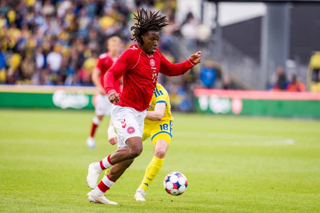 Denmark v Ukraine, football friendly, Odense, Denmark Odense, Denmark. 07th, June 2026. Patrick Dorgu (17) of Denmark seen during the football friendly between Denmark and Ukraine at Odense Stadion in Odense. Denmark, Odense, Nature Energy Park  Copyright: xGonzalesxPhoto KentxRasmussenx