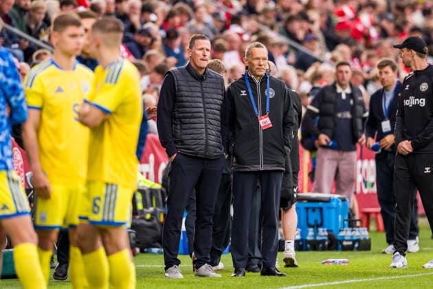 Denmark v Ukraine, football friendly, Odense, Denmark Odense, Denmark. 07th, June 2026. Erik Brogger Rasmussen (R), CEO of the Danish Football Association, seen with Peter Moller (L), director for football of DBU, in the minutes after the collapse of Christain Eriksen during the football friendly between Denmark and Ukraine at Odense Stadion in Odense. Denmark, Odense, Nature Energy Park  Copyright: xGonzalesxPhoto KentxRasmussenx