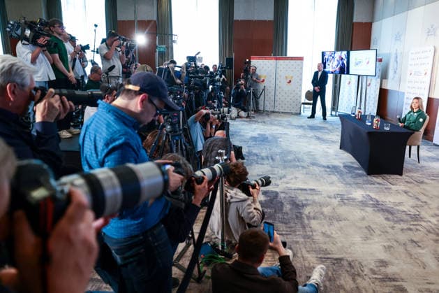 Maja Chwalinska press conference, PK, Pressekonferenz After Roland Garros 2026 Maja Chwalinska during press conference after Roland Garros 2026 in Warsaw, Poland, on June 8, 2026 Warsaw Poland  Copyright: xFotoxOlimpikx originalFilename:jastrzebowski-majachwa260608_np6D5