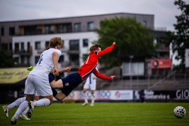 260608 Bo Asulv Hegland of Norway during the under 21 international friendly football match between Norway and Finland on June 8, 2026 in Moss Photo Marius Simensen BILDBYRAN COP 238 bbeng finland football fotball fotboll international friendly norway privatlandskamp soccer träningslandskamp u21 under 21  Copyright: MARIUSxSIMENSEN BB260608BB189