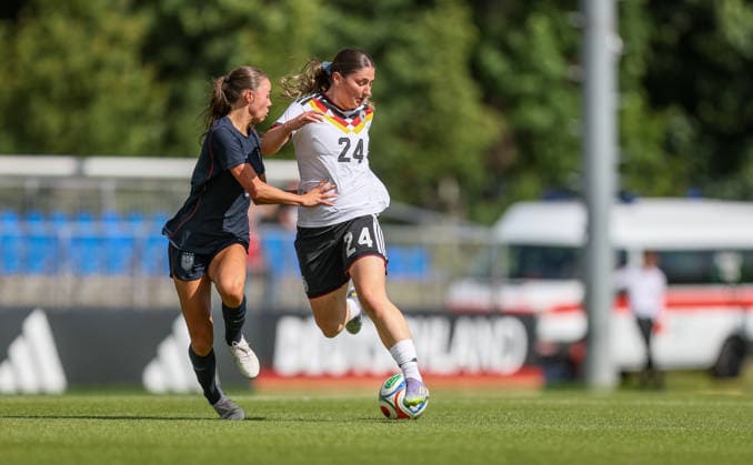 GER, Frankfurt, Germany U19 vs USA U19 friendly match, Football, DFB, 2025 2026 season, DFB Campus, second match in picture Elira Terakaj Germany U19 Women 24 DFB DFL REGULATIONS PROHIBIT ANY USE OF PHOTOGRAPHS AS IMAGE SEQUENCES AND OR QUASI VIDEO, 09 06 2026 Copyright: HMBxMedia HendrikxHamelau