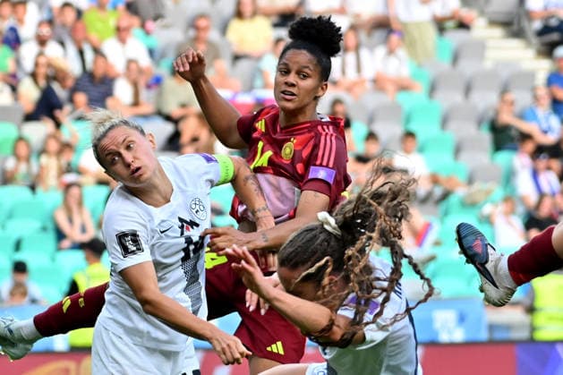 LJUBLJANA, SLOVENIA - JUNE 09: Shekiera Martinez of Germany (C) in action during the UEFA Women?s European Qualifiers for 2027 World Cup match between Slovenia and Germany at Stadium Stozice, Ljubljana on June 09, 2026 in Ljubljana, Slovenia. (Photo by Igor Kupljenik Sports Press Photo). Copyright: xIgorxKupljenikx xSPPx Sportspressphoto_SPR164038