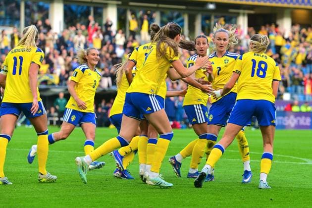 Gamla Ullevi GOTHENBURG, SWEDEN - JUNE 9: Sweden celebrates goal in the World Cup 2027 qualifier match between Sweden and Italy at Gamla Ullevi on June 9, 2026 in Gothengurg, Sweden. (Peter Sonander SPP) Copyright: xx spp-en-PeSo-20260609_SPP_PeterSonander_8183