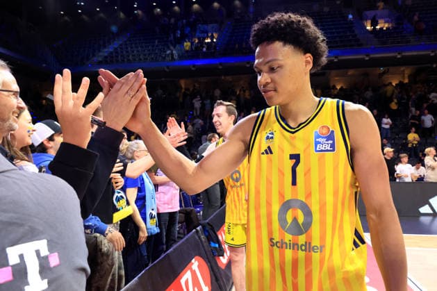 DEU, easyCredit BBL, ALBA vs Bamberg, 09 06 2026, Max Schmeling Halle, Berlin, DEU, easyCredit BBL, ALBA vs Bamberg, in the picture Jack Kayil ALBA Berlin 7 , ALBA Fans, Fanblock, nordphotoxGmbHx xEngler nph00076