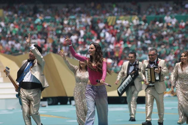 2026 FIFA World Cup, WM, Weltmeisterschaft, Fussball Opening Ceremony Belinda and the Angeles Azules perform during the 2026 FIFA World Cup opening ceremony at Estadio Azteca. on June 11, 2026 in Mexico City, Mexico. (Photo by Ismael Rosas Eyepix Group) Copyright: xIsmaelxRosas xEyepixxGroupx IR_11062026_186861
