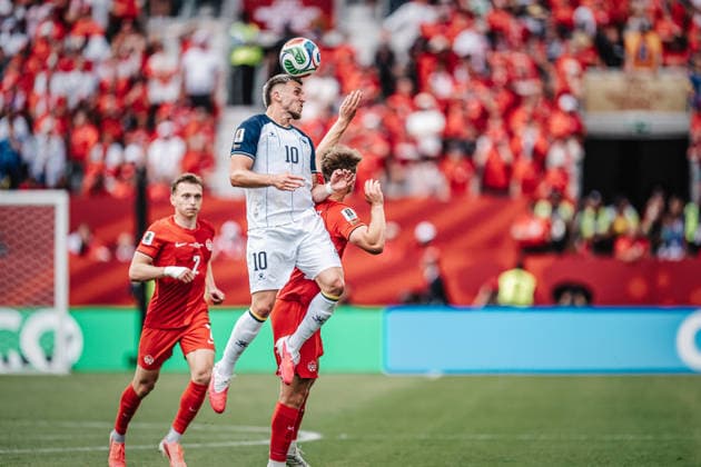Soccer Men FIFA World Cup 2026 Group B Canada vs Bosnia and Herzegovina 12 06 2026 Header Ermedin Demirovic 10, Bosnia and Herzegovina Toronto Toronto Stadium Ontario Canada