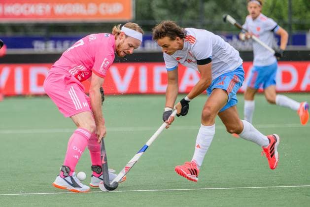 ROTTERDAM, 13-06-2026, HC Rotterdam, FIH Hockey Pro League Men, Season 2025-2026. Martin Zwicker and Floris Middendorp during the game Netherlands - Germany (1st match). Netherlands - Germany (1st match)  x204331070x Copyright: