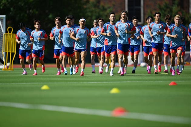 Japan team group, Mannschaftsbild, Totale (JPN), JUNE 13, 2026 - Football Soccer : Japan national team, Nationalteam training session during the FIFA World Cup, WM, Weltmeisterschaft, Fussball 2026 in Dallas, Texas, USA.  aflo_334296045 KenjiroxMatsuox
