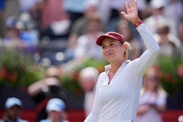 HSBC Championships - Day Six Donna Vekic of Croatia competes during her semi-final match at The HSBC Championships 2026 Women s tennis tournament at The Queen s Club in London, England, on June 13, 2026. London Greater London United Kingdom  Copyright: xOwenxHammondx originalFilename:hammond-thehsbcc260613_npG0G.jpg
