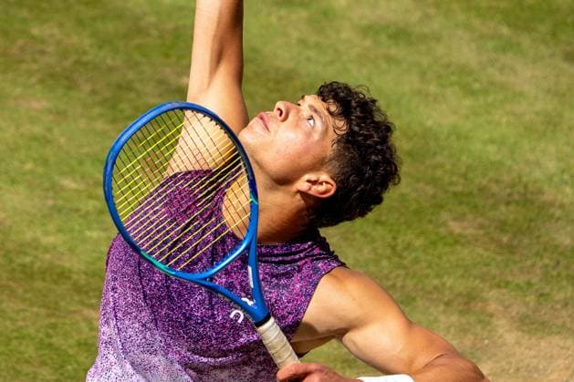 Ben Shelton on the ball, Ben Shelton vs Taylor Fritz, Tennis, ATP Tournament, Boss Open, Center Court, Final, 14 06 2026, Ben Shelton vs Taylor Fritz, Tennis, ATP Tournament, Boss Open, Center Court, Final, 14 06 2026, Stuttgart Copyright: xEibner-Pressefoto EdwardxCheungx EP_ECG