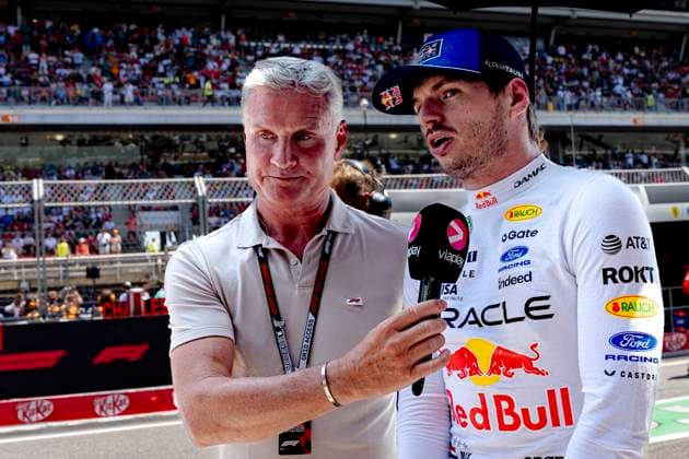 BARCELONA David Coulthard in conversation with Formula 1 driver Max Verstappen of Oracle Red Bull Racing during the Formula 1 Spain Catalonia at the Circuit de Barcelona Catalunya on June 14, 2026 in Barcelona, Spain Photo by DeFodi Images