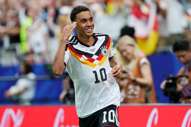 Jamal Musiala Germany celebrates after scoring his team s fourth goal during the FIFA World Cup 2026 Group E match between Germany and Curacao at Houston Stadium on June 14, 2026 in Houston, United States Photo by Torbjorn Tande DeFodi Images