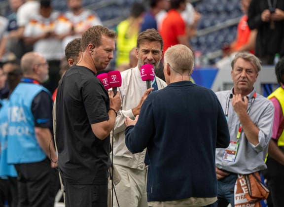 Soccer, Men, FIFA World Cup 2026 in Mexico, Canada and USA, Match in Houston Group E, 1 Matchday , Germany Curacao, f l Coach Julian Nagelsmann Germany , TV Expert Jürgen Klopp MagentaTV , Presenter Johannes B Kerner MagentaTV , 14 06 2026, Copyright: xMatthiasxKochx
