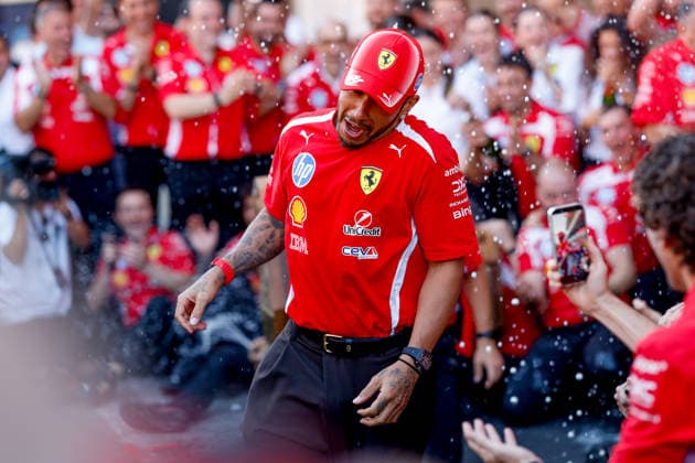 HAMILTON Lewis (GBR), Scuderia Ferrari SF 26, portrait taken during the 2026 Formula 1 Barcelona-Catalunya Grand Prix, the 7th round of the 2026 Formula One World Championship, held June 12–14, 2026, at the Circuit de Barcelona-Catalunya in Montmeló, Spain. Photo