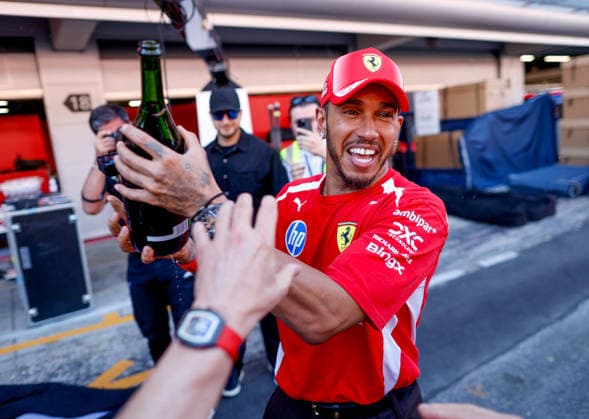 HAMILTON Lewis (GBR), Scuderia Ferrari SF 26, portrait taken during the 2026 Formula 1 Barcelona-Catalunya Grand Prix, the 7th round of the 2026 Formula One World Championship, held June 12–14, 2026, at the Circuit de Barcelona-Catalunya in Montmeló, Spain. Photo