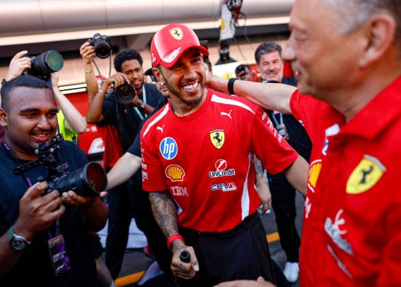 HAMILTON Lewis (GBR), Scuderia Ferrari SF 26, portrait taken during the 2026 Formula 1 Barcelona-Catalunya Grand Prix, the 7th round of the 2026 Formula One World Championship, held June 12–14, 2026, at the Circuit de Barcelona-Catalunya in Montmeló, Spain. Photo