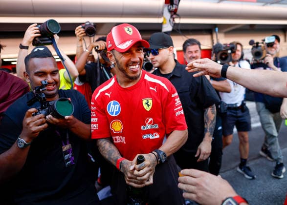 HAMILTON Lewis (GBR), Scuderia Ferrari SF 26, portrait taken during the 2026 Formula 1 Barcelona-Catalunya Grand Prix, the 7th round of the 2026 Formula One World Championship, held June 12–14, 2026, at the Circuit de Barcelona-Catalunya in Montmeló, Spain. Photo