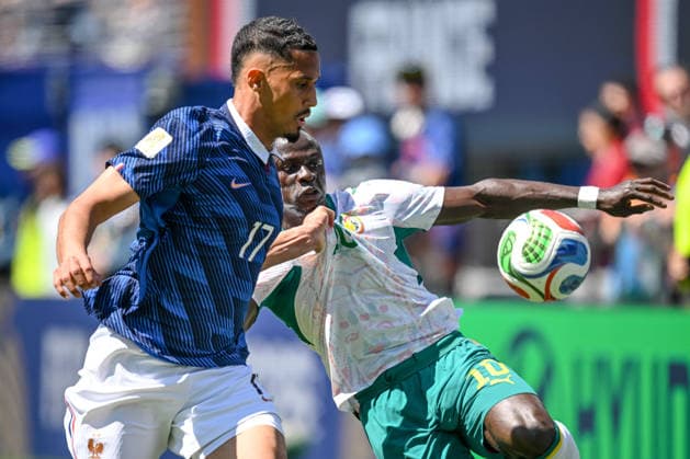 William Saliba of France and Sadio Mané of Senegal battle for the ball during the 2026 FIFA World Cup Group I match between France and Senegal at New York New Jersey Stadium on June 16, 2026, in East Rutherford, United States. Photo by Harry Langer, DeFodi Images,detected_source_language