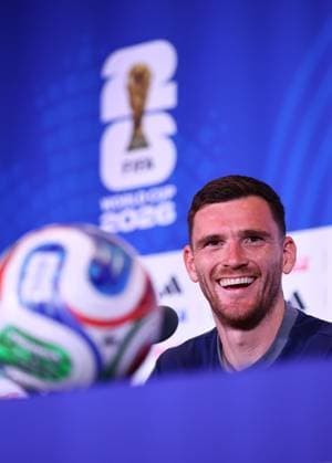 Andy Robertson of Scotland Scotland Training, 2026 FIFA World Cup, WM, Weltmeisterschaft, Fussball Football, Revolution Training Centre, Foxborough, Massachusetts, USA - 18 Jun 2026Charlotte Atrium Health Performance Park United States of America EDITORIAL USE ONLY No use with unauthorised audio, video, data, fixture lists, club league logos or live services. Online in-match use limited to 120 images, no video emulation. No use in betting, games or single club league player publications. Copyright: xMichaelxZemanek Shutterstockx 16928928bm