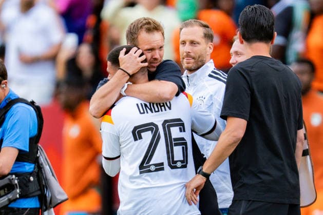 2026 FIFA World Cup, Group E, Match 2, Germany vs. Ivory Coast, June 20, 2026, at Toronto Stadium, Toronto Deniz Undav (Germany) is celebrated after the final whistle by Julian Nagelsmann (Germany) Oliver Baumann (Germany) Maximilian Beier (Germany) Pascal Gross (Germany) David Raum (Germany) Leon Goretzka (Germany),detected_source_language Copyright: xBahhoxKarax