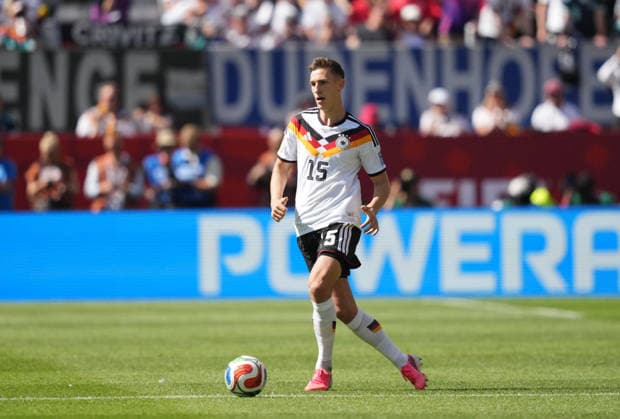 Nico Schlotterbeck of Germany controls the ball during the Germany vs. Ivory Coast match in Group E of the 2026 FIFA World Cup at Toronto Stadium in Toronto, Canada, on June 20, 2026. Photo by DeFodi Images (Thor Wegner),detected_source_language