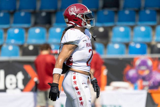 EFA European Football Alliance Frankfurt Galaxy Prague Lions, June 21, 2026 William Patterson Prague Lions 2, Cutout, Portrait, Frankfurt Galaxy Prague Lions, Frankfurt, PSD Bank Arena, June 21, 2026,detected_source_language Copyright: xBEAUTIFULxSPORTS Gawlikx