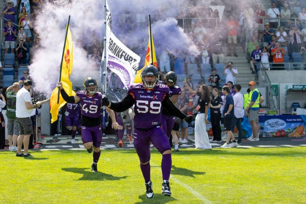 EFA European Football Alliance Frankfurt Galaxy vs. Prague Lions, June 21, 2026 Lukas Fladung, Frankfurt Galaxy 59; Tim Steins, Frankfurt Galaxy 49, Frankfurt Galaxy vs. Prague Lions, Frankfurt, PSD Bank Arena, June 21, 2026,detected_source_language Copyright: xBEAUTIFULxSPORTS Gawlikx