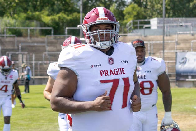 EFA European Football Alliance Frankfurt Galaxy vs. Prague Lions, June 21, 2026 Isaiah Kleberg Prague Lions 71, Frankfurt Galaxy vs. Prague Lions, Frankfurt, PSD Bank Arena, June 21, 2026,detected_source_language Copyright: xBEAUTIFULxSPORTS Gawlikx