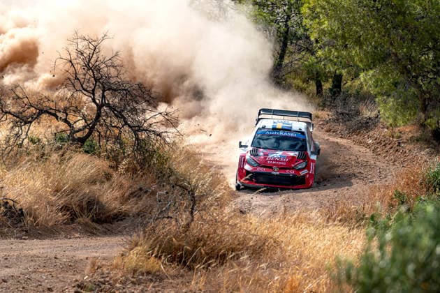 IPA86049822 - Oliver Solberg (SWE) and Elliott Edmondson (GBR) in a Toyota GR Yaris Rally1 driving for Toyota Gazoo Racing WRT during the 8th round of the FIA WRC, Motorsport Rallye, WM EKO Acropolis Rally Greece, June 25, 2026 Copyright: xFedericoxManoni IPAxSportx xx 86049822