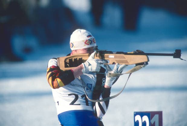 XVII Olympic Winter games, Winterspiele,Spiele, Summer games Biathlon Men s 10 km Sprint. Sergey Chepikov (Russia). 