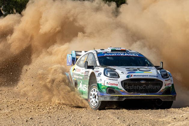 IPA86115736 - Joshua McErlean (IRL) and Eoin Treacy (IRL) in a Ford Puma Rally1 driving for the M Ford World Rally Team during the 8th round of the FIA WRC, Motorsport Rallye, WM EKO Acropolis Rally Greece, June 26, 2026  Copyright: xFedericoxManoni IPAxSportx xx 86115736