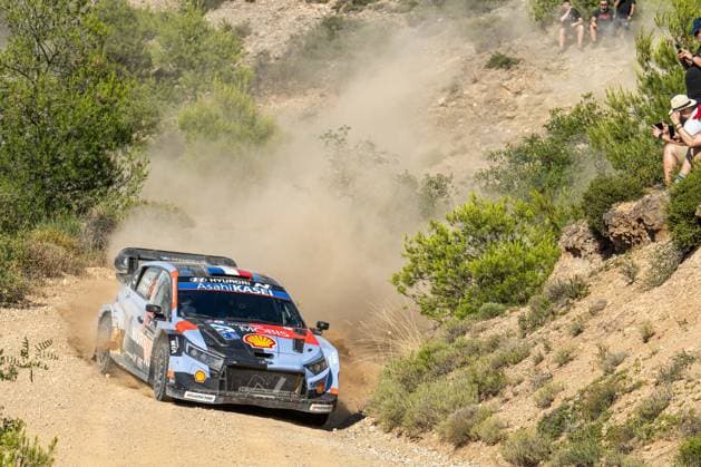 IPA86115746 - Adrien Fourmaux (FRA) and Alexandre Coria (FRA) in a Hyundai i20 N Rally1, driving for the Hyundai Shell Mobis World Rally Team during the 8th round of the FIA WRC, Motorsport Rallye, WM EKO Acropolis Rally Greece, June 26, 2026 Copyright: xFedericoxManoni IPAxSportx xx 86115746