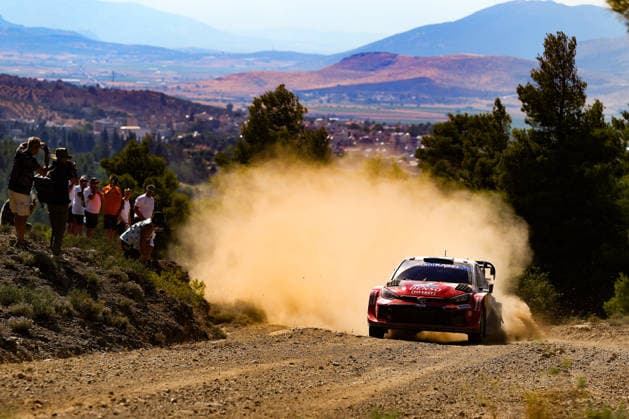 IPA86117667 - ,Driver Sami Pajari and Co-Driver Marko Salminen of the Toyota Gazoo Racing WRT team, driving a Toyota GR Yaris Rally1, face the first day of racing during the FIA World Rally Championship WRC, Motorsport Rallye, WM EKO Acropolis Rally Greece 2026 on June 26 in Loutraki, Greece Copyright: xLucaxBarsali IPAxSportx xx 86117667