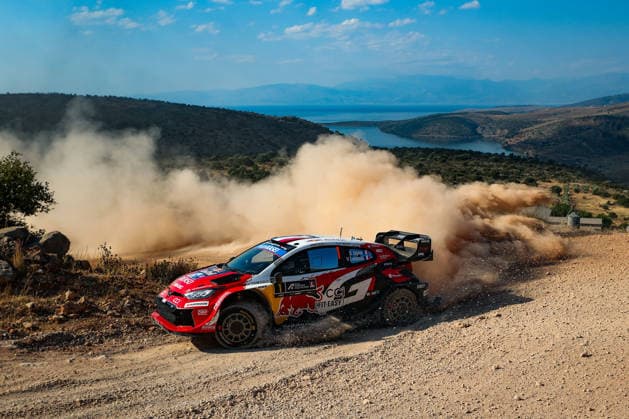 IPA86117668 - Driver Oliver Solber and co-driver Elliott Edmondson of Team Toyota Gazoo Racing WRT are driving the Toyota GR Yaris Rally1. They will compete on the first day of the race during the FIA World Rally Championship WRC, Motorsport Rallye, WM EKO Acropolis Rally Greece 2026 on June 26 in Loutraki, Greece. Copyright: xLucaxBarsali IPAxSportx xx 86117668