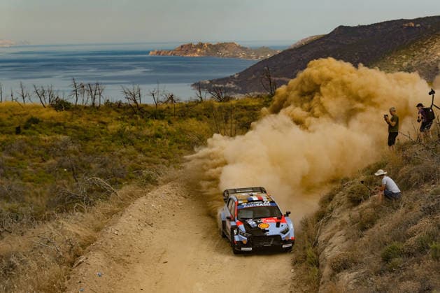 IPA86117697 - ,Driver Adrien Fourmaux and Co-Driver Alexandre Coria of the Hyundai Shell Mobis World Rally Team, driving the Hyundai i20 N Rally1, face a shakedown during the FIA World Rally Championship WRC, Motorsport Rallye, WM EKO Acropolis Rally Greece 2026 on June 25 in Loutraki, Greece  Copyright: xLucaxBarsali IPAxSportx xx 86117697