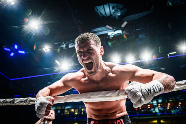 Ardian Krasniqi (Germany) – Shouts of joy and cheers after victory in the fight between Ardian Krasniqi (Germany) and Vinko Zadro (Croatia), light heavyweight, Fight 13 GER, Boxing Night: Showdown for Legacy IV, Prime Time Promotion, MHP Arena Ludwigsburg, Boxing, June 27, 2026 GER, Boxing Night: Showdown for Legacy IV, Prime Time Promotion, MHP Arena Ludwigsburg, Boxing, June 27, 2026 Ludwigsburg Copyright: xSandyxDinkelackerx EP_SDR