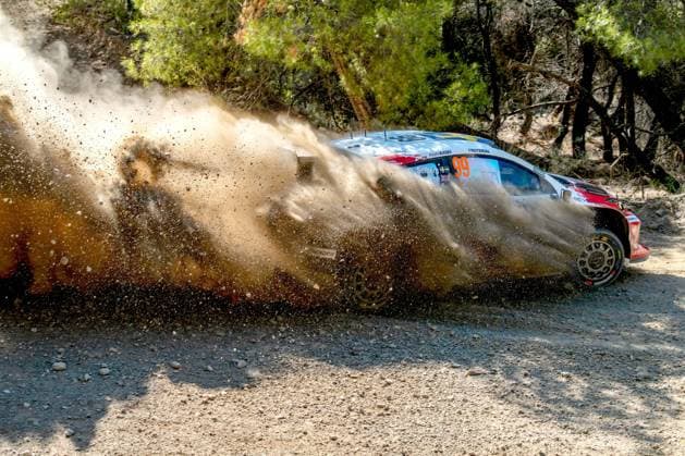 IPA86177655 - Oliver Solberg (SWE) and Elliott Edmondson (GBR) in a Toyota GR Yaris Rally1 driving for Toyota Gazoo Racing WRT during the 8th round of the FIA WRC, Motorsport Rallye, WM EKO Acropolis Rally Greece, June 28, 2026 Copyright: xFedericoxManoni IPAxSportx xx 86177655
