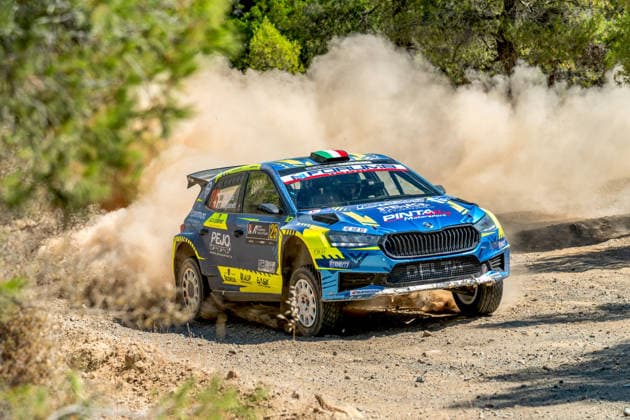 IPA86177666 - Roberto Dapra (ITA) and Luca Guglielmetti (ITA) in a Skoda Fabia RS Rally2, driving for Roberto Dapra during the 8th round of the FIA WRC, Motorsport Rallye, WM EKO Acropolis Rally Greece, June 28, 2026 Copyright: xFedericoxManoni IPAxSportx xx 86177666