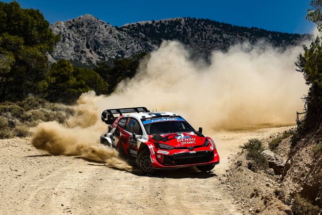 IPA86180828 - Driver Sami Pajari and co-driver Marko Salminen of the Toyota Gazoo Racing WRT team, driving a Toyota GR Yaris Rally1, are set to tackle the third day of the race during the 2026 FIA World Rally Championship WRC, Motorsport Rallye, WM EKO Acropolis Rally in Greece on June 28 in Loutraki, Greece. Copyright: xLucaxBarsali IPAxSportx xx 86180828