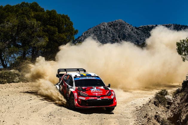 IPA86180812 - Driver Oliver Solber and co-driver Elliott Edmondson of Team Toyota Gazoo Racing WRT are driving the Toyota GR Yaris Rally1. They are facing the third day of the race during the FIA World Rally Championship WRC, Motorsport Rallye, WM EKO Acropolis Rally Greece 2026 on June 28 in Loutraki, Greece. Copyright: xLucaxBarsali IPAxSportx xx 86180812