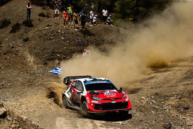 MOTORSPORTS - Rally - WRC, Motorsport Rallye, WM EKO Acropolis Rally Greece Photo by IPA ABACAPRESS.COM86180837 - Driver Sami Pajari and co-driver Marko Salminen of the Toyota Gazoo Racing WRT team, driving a Toyota GR Yaris Rally1, are set to tackle the third day of the race during the 2026 FIA World Rally Championship (WRC) EKO Acropolis Rally in Greece on June 28 in Loutraki, Greece. Greece Greece  Copyright: xIPAxSport ABACAx