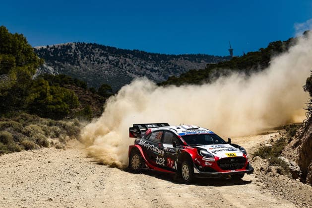 MOTORSPORTS - Rally - WRC, Motorsport Rallye, WM EKO Acropolis Rally Greece Photo by IPA ABACAPRESS.COM86180833 - Driver Martinö Sesks and co-driver Reners Francis of the M Ford World Rally Team, driving a Ford Puma Rally1, are set to tackle the third day of the race during the FIA World Rally Championship (WRC) EKO Acropolis Rally Greece 2026 on June 28 in Loutraki, Greece. Greece Greece  Copyright: xIPAxSport ABACAx