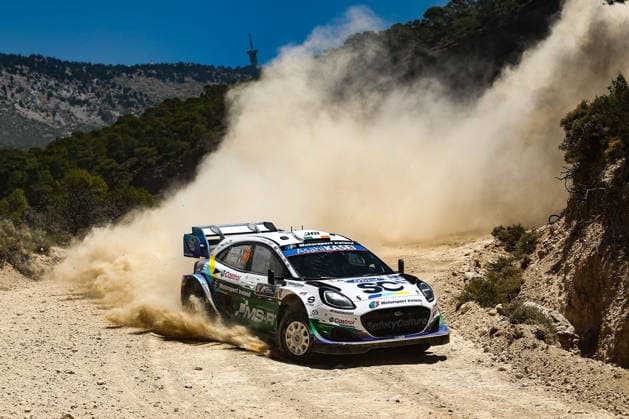 MOTORSPORTS - Rally - WRC, Motorsport Rallye, WM EKO Acropolis Rally Greece Photo by IPA ABACAPRESS.COM86180826 - 55 Driver Joshua McErlean and Co-Driver Eoin Treacy of the M Ford World Rally Team’s Ford Puma Rally1,are facing the third day of competition during the FIA World Rally Championship (WRC) EKO Acropolis Rally Greece 2026 on June 28 in Loutraki, Greece Greece Greece  Copyright: xIPAxSport ABACAx